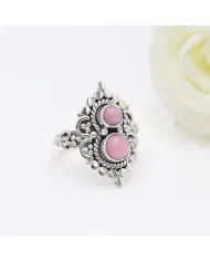 Pink Opal Ring – 925 Sterling Silver Handmade Dainty Bohemian Jewelry