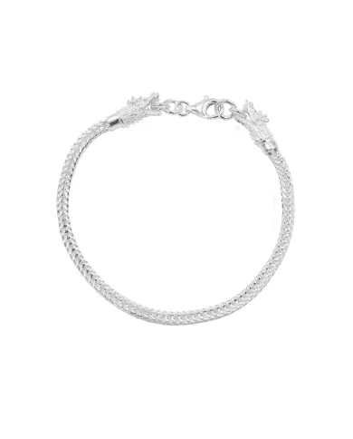 925 Sterling Silver Dragon Head Link Chain Bracelet Handmade Jewelry