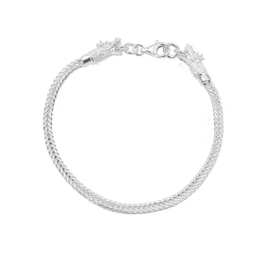 925 Sterling Silver Dragon Head Link Chain Bracelet Handmade Jewelry