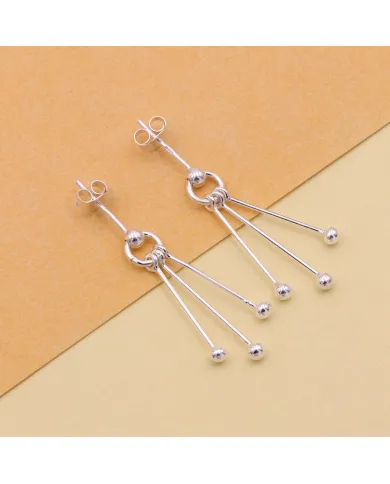 925 Sterling Silver Ball Earrings for Women Handmade Jewelry