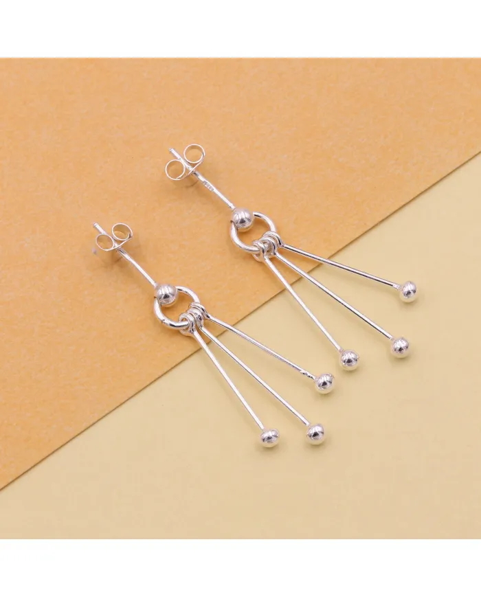 925 Sterling Silver Ball Earrings for Women Handmade Jewelry
