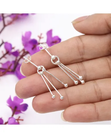 925 Sterling Silver Ball Earrings for Women Handmade Jewelry