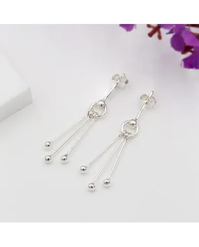 925 Sterling Silver Ball Earrings for Women Handmade Jewelry