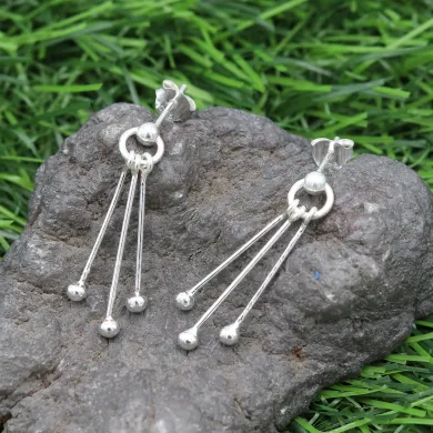 925 Sterling Silver Ball Earrings for Women Handmade Jewelry