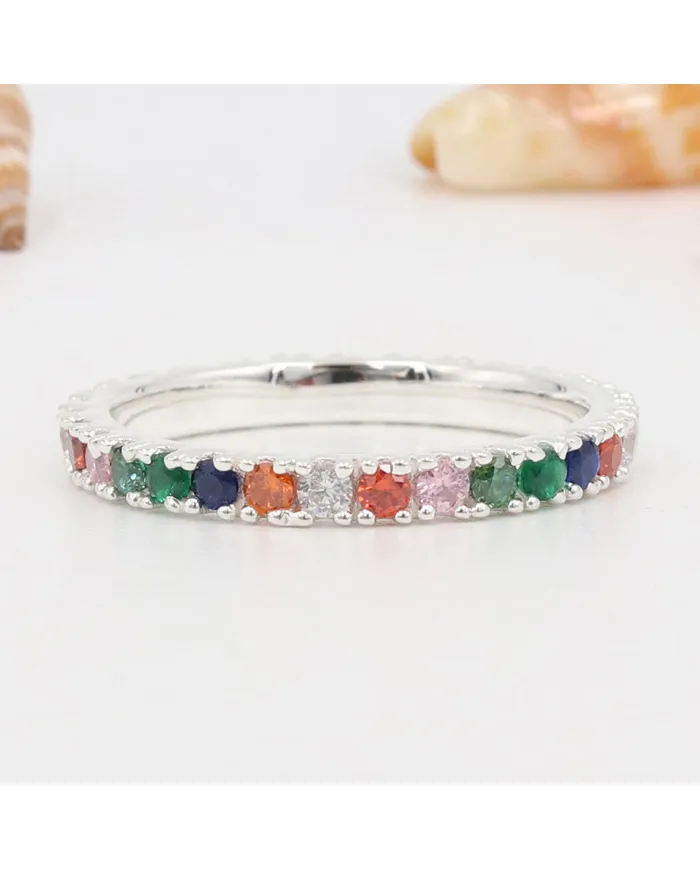 7 Chakra Band Ring - 925 Sterling Silver Meditation & Spiritual Jewelry