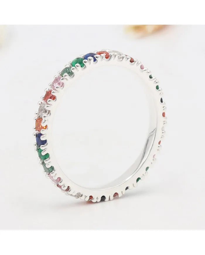 7 Chakra Band Ring - 925 Sterling Silver Meditation & Spiritual Jewelry
