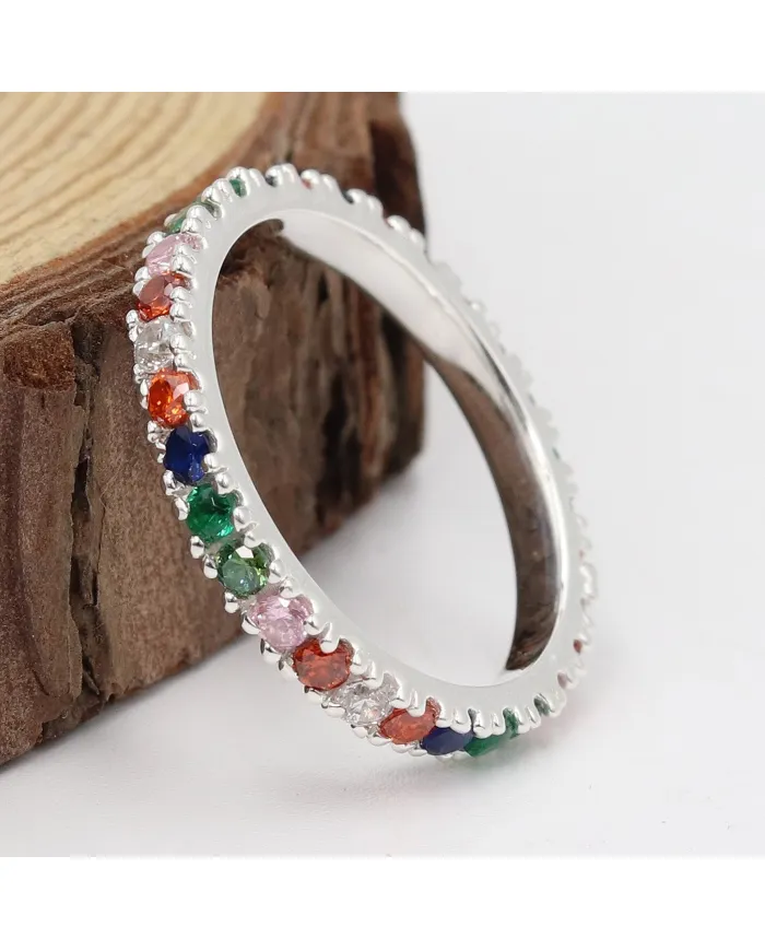 7 Chakra Band Ring - 925 Sterling Silver Meditation & Spiritual Jewelry