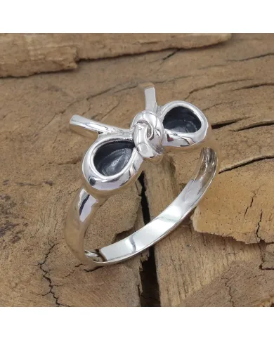925 Sterling Silver Bow Ring - Minimalist Jewelry for Women