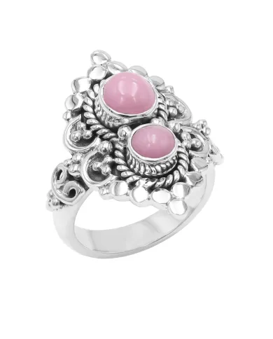 Pink Opal Ring – 925 Sterling Silver Handmade Dainty Bohemian Jewelry