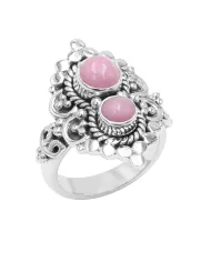 Pink Opal Ring – 925 Sterling Silver Handmade Dainty Bohemian Jewelry