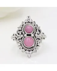 Pink Opal Ring – 925 Sterling Silver Handmade Dainty Bohemian Jewelry