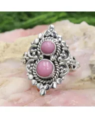 Pink Opal Ring – 925 Sterling Silver Handmade Dainty Bohemian Jewelry