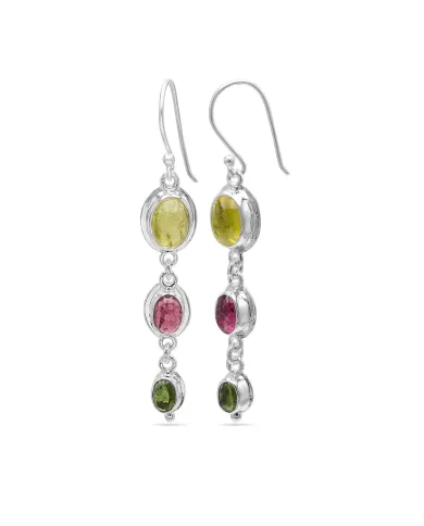 Tourmaline Dangle Earrings in 925 Sterling Silver – Handmade Jewelry