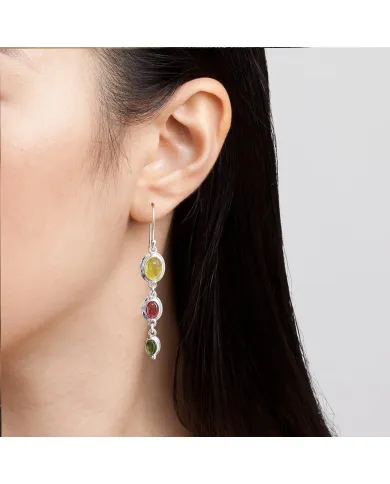 Tourmaline Dangle Earrings in 925 Sterling Silver – Handmade Jewelry