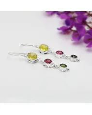 Tourmaline Dangle Earrings in 925 Sterling Silver – Handmade Jewelry