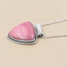 Pink Opal Necklaces, Triangle Pendant, Silver Pendant, Peruvian Pink Opal Pendant, Pendant with Chains, Dainty Pendant for Women