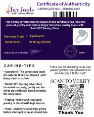 Raw Aquamarine Ring in 925 Sterling Silver Handmade Gemstone Jewelry
