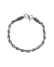 925 Sterling Silver Byzantine Chain Bracelet Handmade Oxidised Jewelry