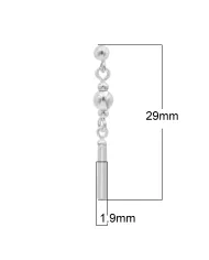 925 Sterling Silver Ball & Bar Dangle Earring Lightweight Jewelry
