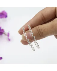 Zigzag Hoop Earrings in 925 Sterling Silver – Handmade Gift for Women