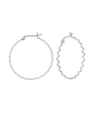Zigzag Hoop Earrings in 925 Sterling Silver – Handmade Gift for Women