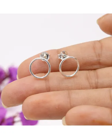 925 Sterling Silver Round Stud Earrings – Everyday Jewelry