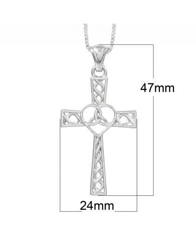 925 Sterling Silver Celtic Infinity Knot Christian Cross Religious Pendant