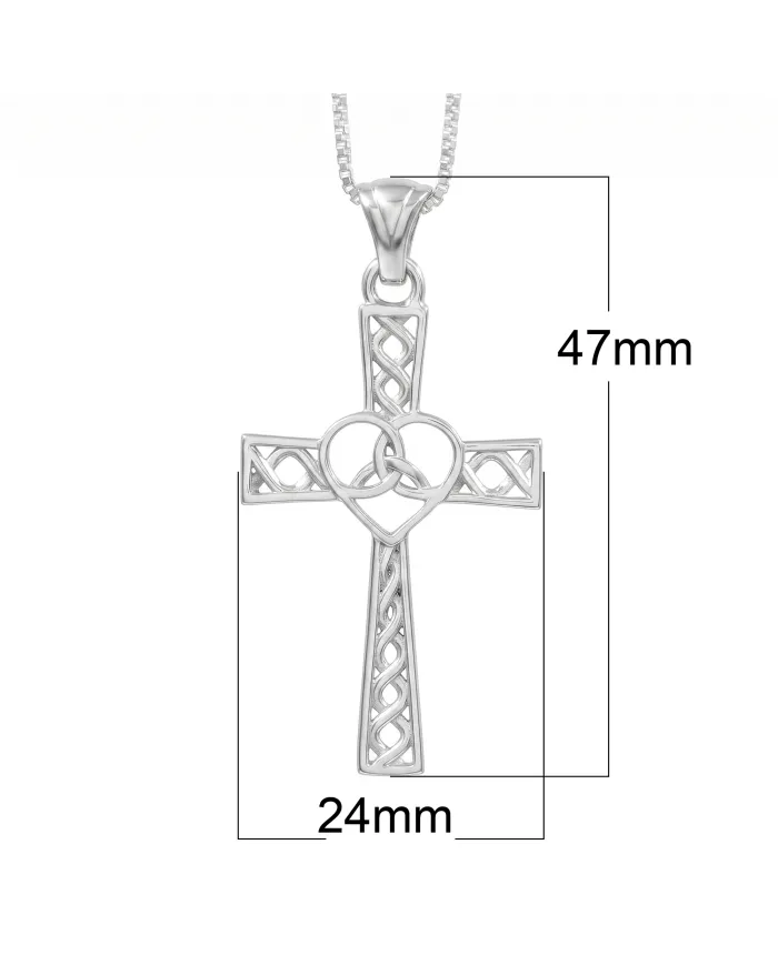925 Sterling Silver Celtic Infinity Knot Christian Cross Religious Pendant
