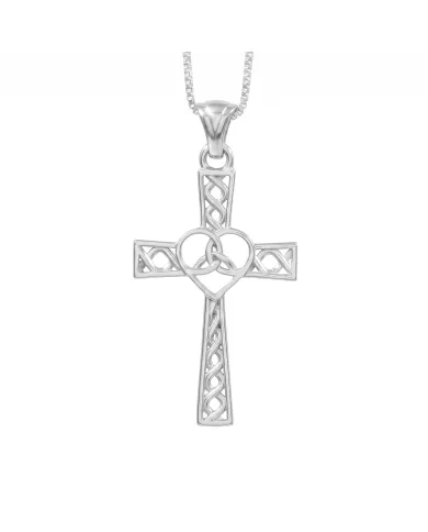 925 Sterling Silver Celtic Infinity Knot Christian Cross Religious Pendant