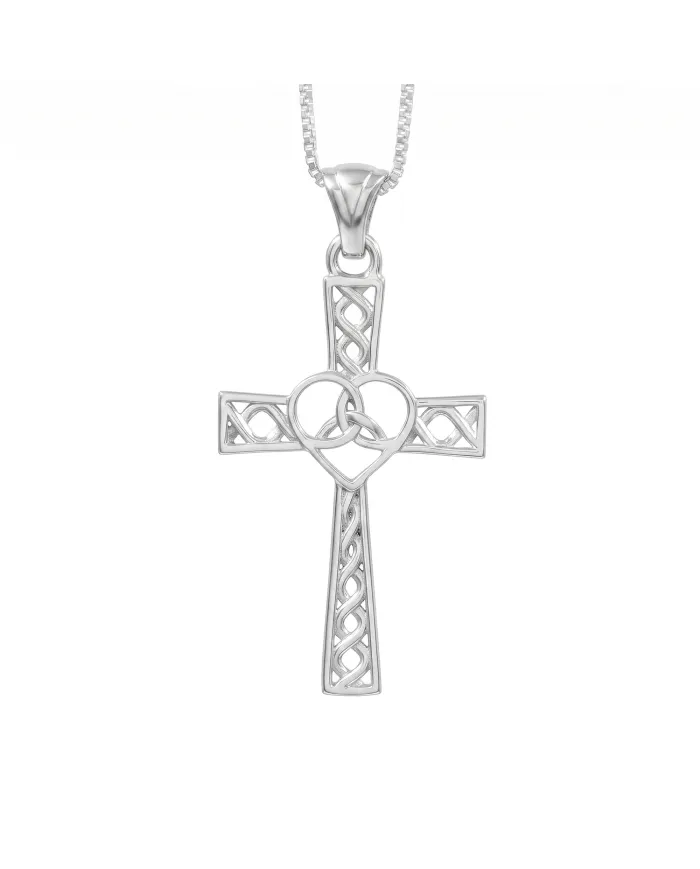 925 Sterling Silver Celtic Infinity Knot Christian Cross Religious Pendant