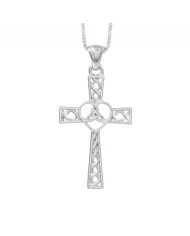 925 Sterling Silver Moonstone Celtic Guardian Angel Pendant Necklace