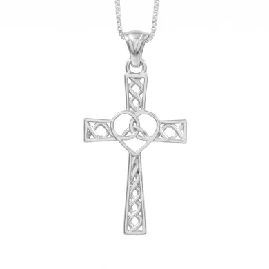 925 Sterling Silver Celtic Infinity Knot Christian Cross Religious Pendant
