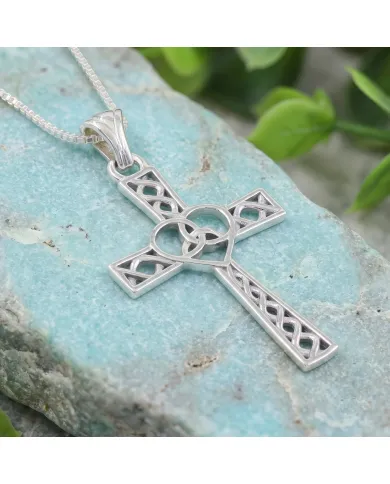 925 Sterling Silver Celtic Infinity Knot Christian Cross Religious Pendant