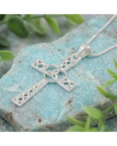 925 Sterling Silver Celtic Infinity Knot Christian Cross Religious Pendant