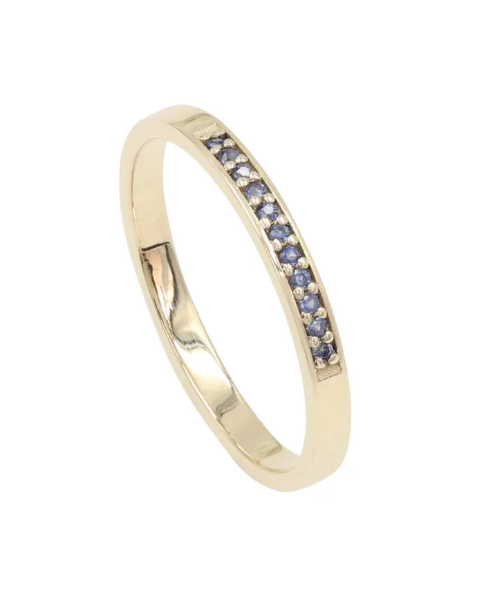 Natural Blue Sapphire Ring - 9k Gold Handmade Engagement Jewelry