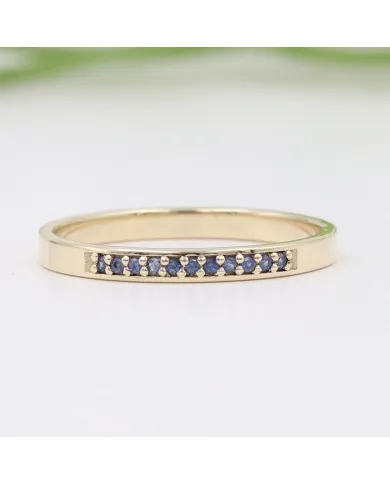 Natural Blue Sapphire Ring - 9k Gold Handmade Engagement Jewelry