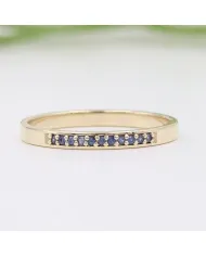 Natural Blue Sapphire Ring - 9k Gold Handmade Engagement Jewelry