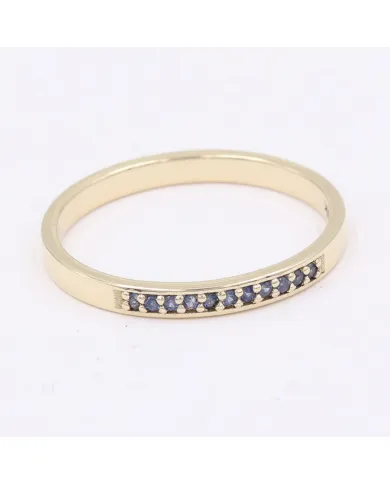 Natural Blue Sapphire Ring - 9k Gold Handmade Engagement Jewelry
