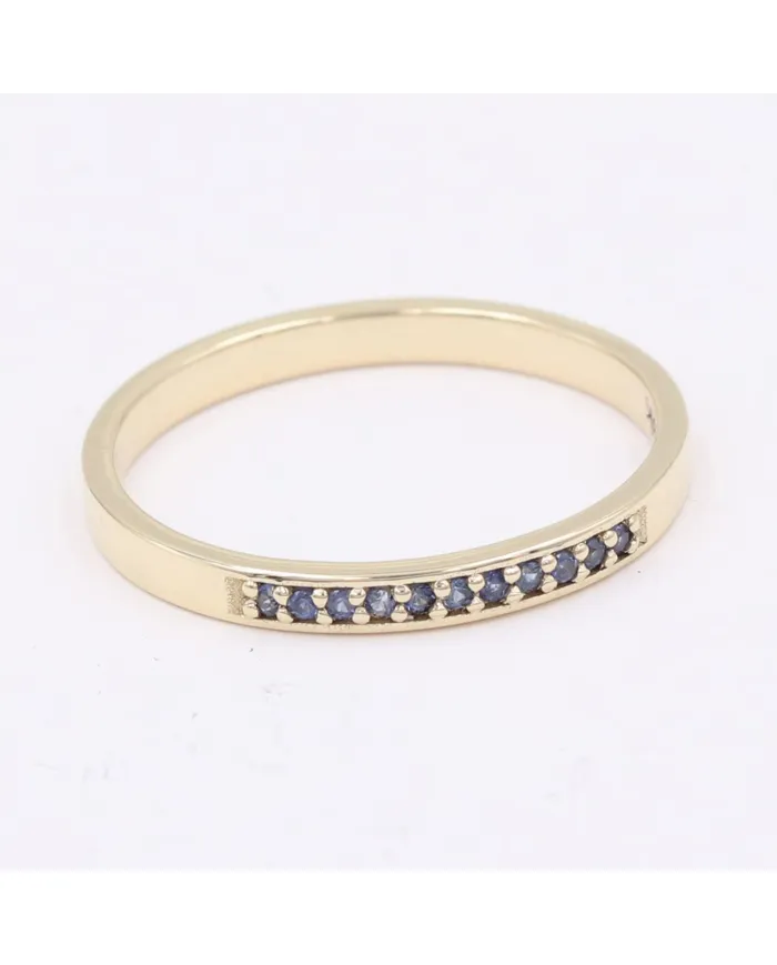 Natural Blue Sapphire Ring - 9k Gold Handmade Engagement Jewelry