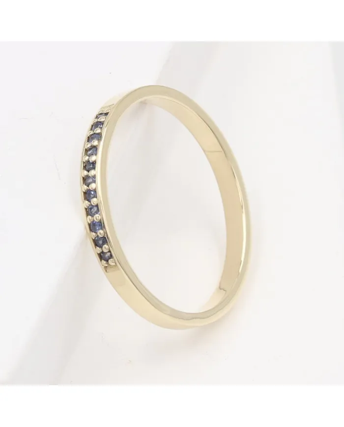 Natural Blue Sapphire Ring - 9k Gold Handmade Engagement Jewelry