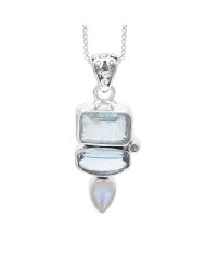 Multi Gemstone Pendant – 925 Sterling Silver Handmade Gift for Her