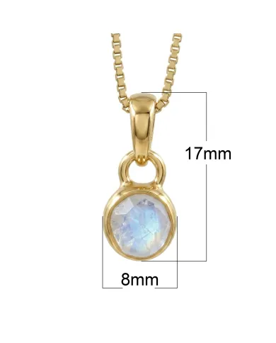 18K Gold-Plated Bezel-Set Raw Moonstone Pendant Necklace