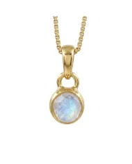 18K Gold-Plated Bezel-Set Raw Peridot Pendant Necklace