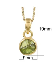 18K Gold-Plated Bezel-Set Raw Peridot Pendant Necklace