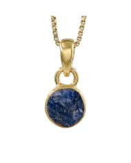 18K gold-plated bezel set raw Herkimer Diamond Pendant Necklace