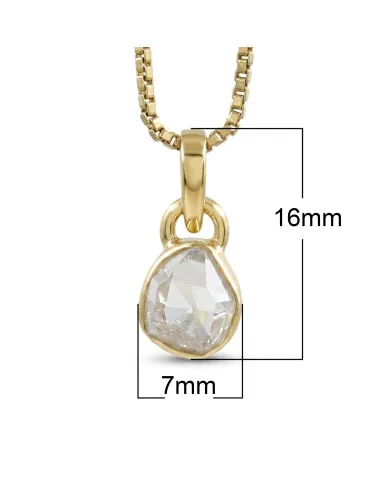 18K gold-plated bezel set raw Herkimer Diamond Pendant Necklace