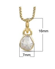18K gold-plated bezel set raw Herkimer Diamond Pendant Necklace