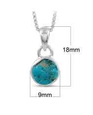 Arizona Turquoise Pendant Necklace in 925 Sterling Silver Jewelry