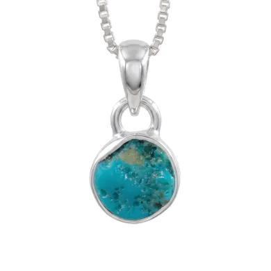 Arizona Turquoise Pendant Necklace in 925 Sterling Silver Jewelry