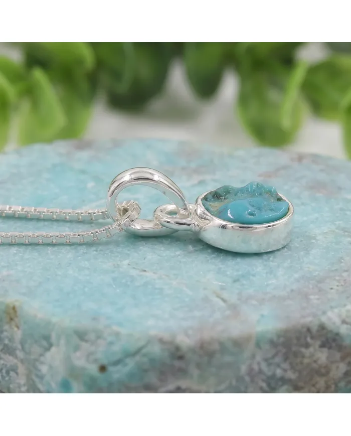 Arizona Turquoise Pendant Necklace in 925 Sterling Silver Jewelry